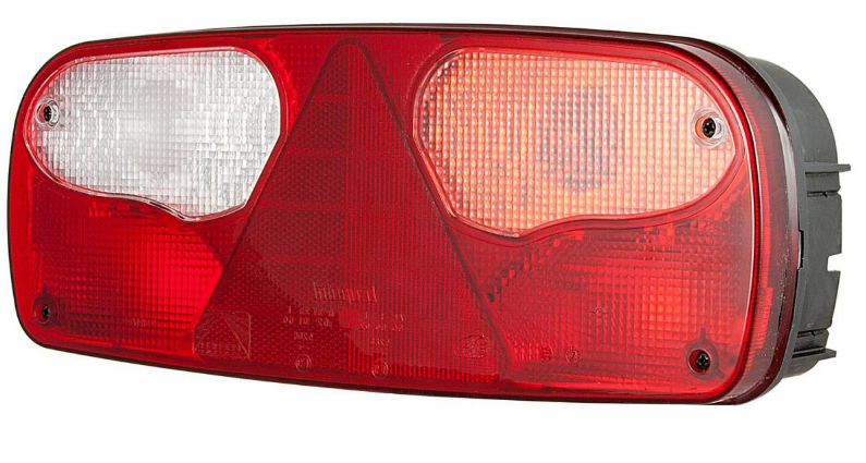 Aspöck Heckleuchte Ecopoint I rechts mit Rückfahr und Nebelschlussleuchte, 7 pol ASS2, mit Dreieck, 24V 344x140x78mm VerglNr: 40.246.212, 25-2600-001