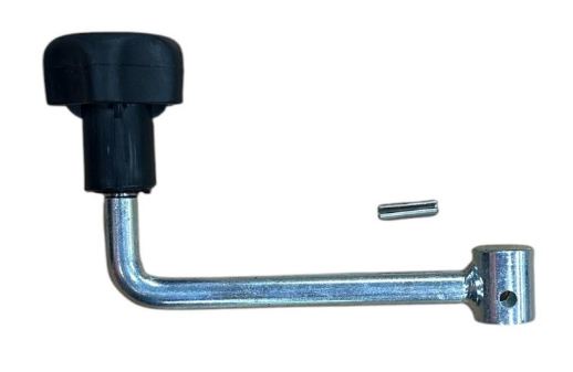 Kurbel für Stützrad Knauf-Zeichen 'DTR', Knauf-Zeichen 'DTR', Innen-Ø 17 mm, Länge 135 mm, Höhe 105 mm VerglNr: 130150